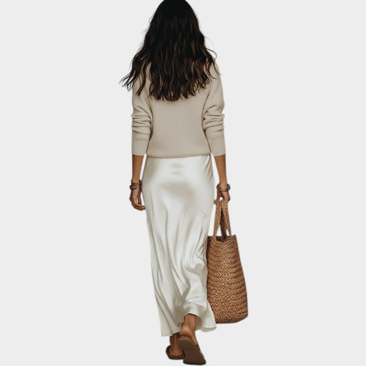 Women's Knit Satin Two Piece Matching Set
