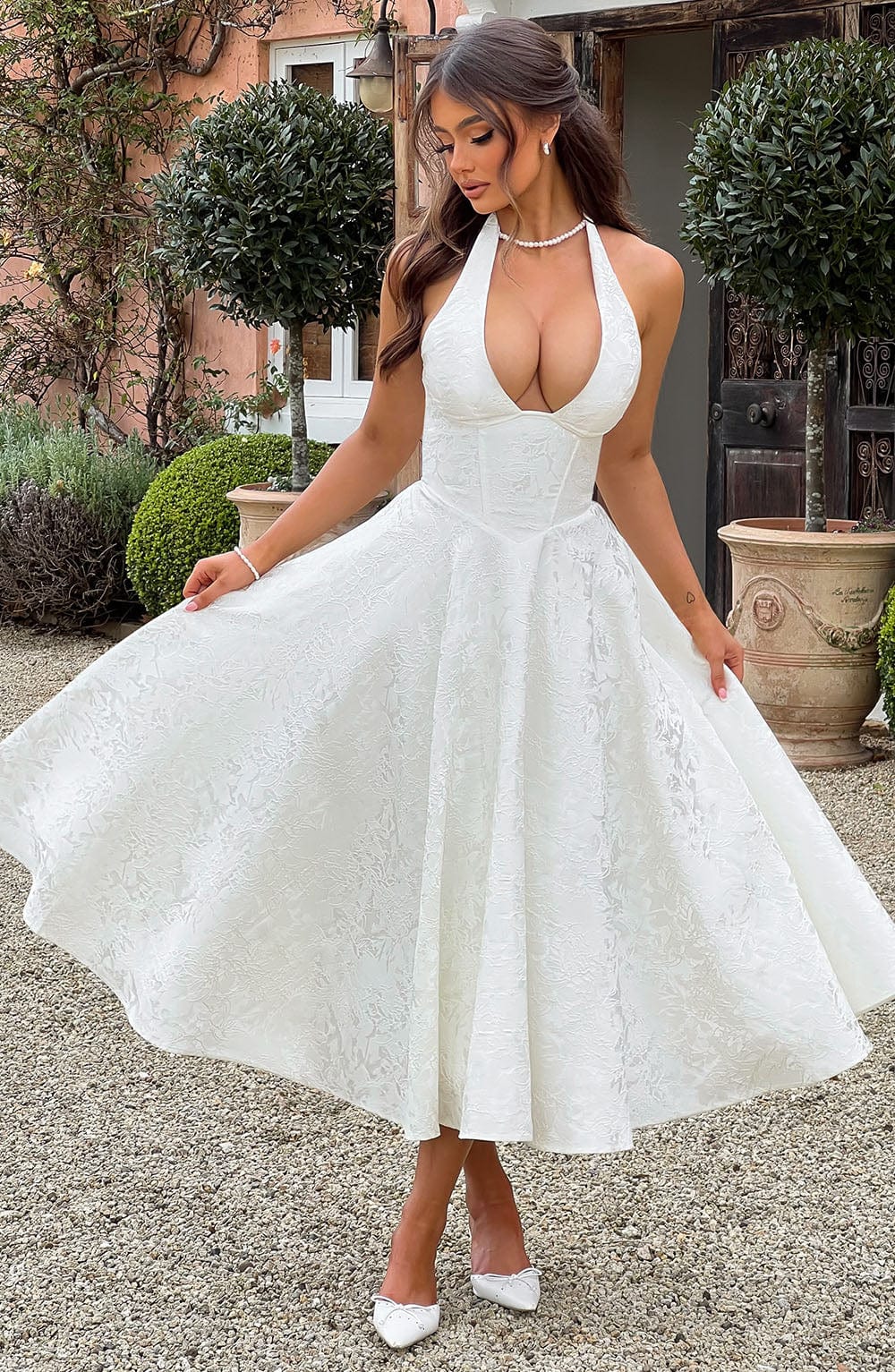 Caroline | Women's Embellished V-Neck Dress for Wedding Guests