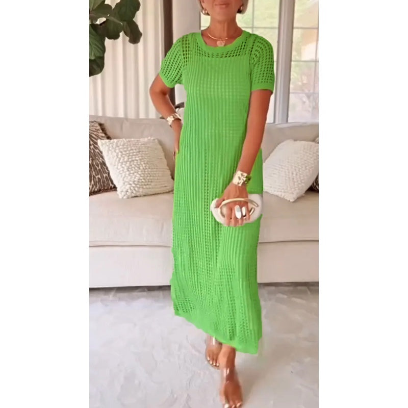 Estelle | Women's Maxi Dress with Cut-Out Mesh Design