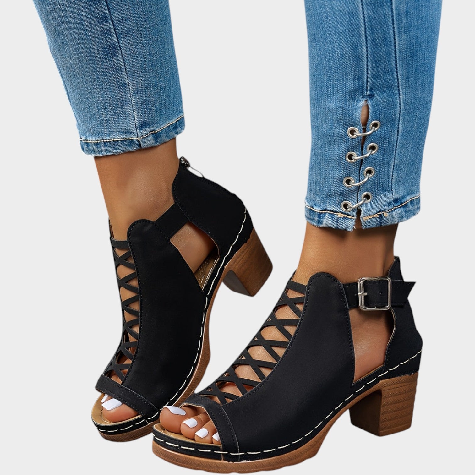 Block Heel Comfort Sandals