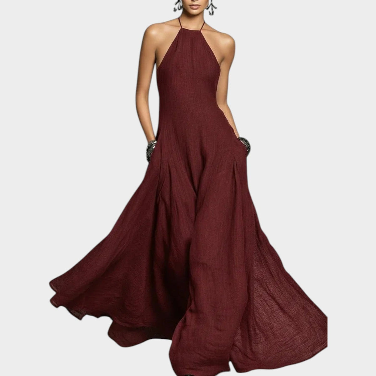 Women's Halter Flow Maxi Dress