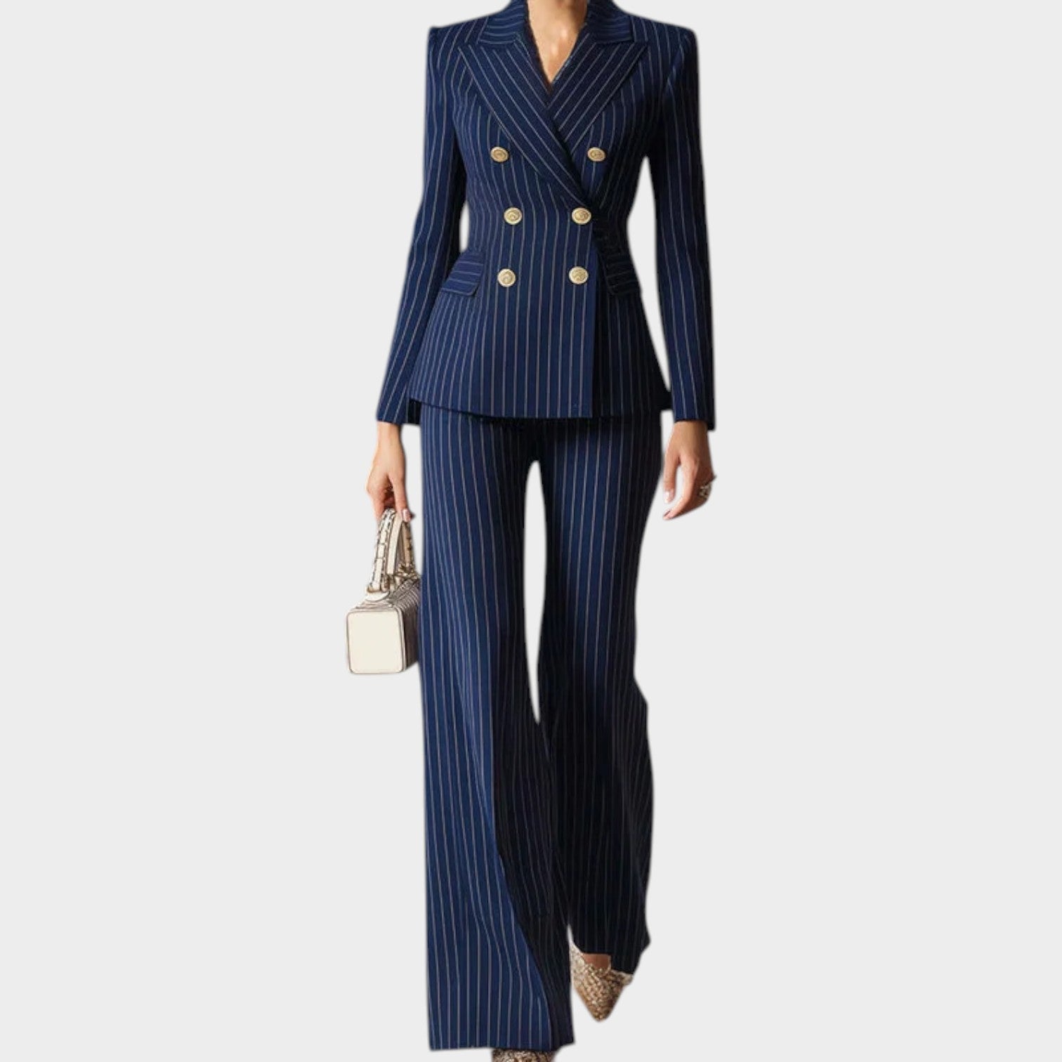 Striped Two-Piece Blazer Set