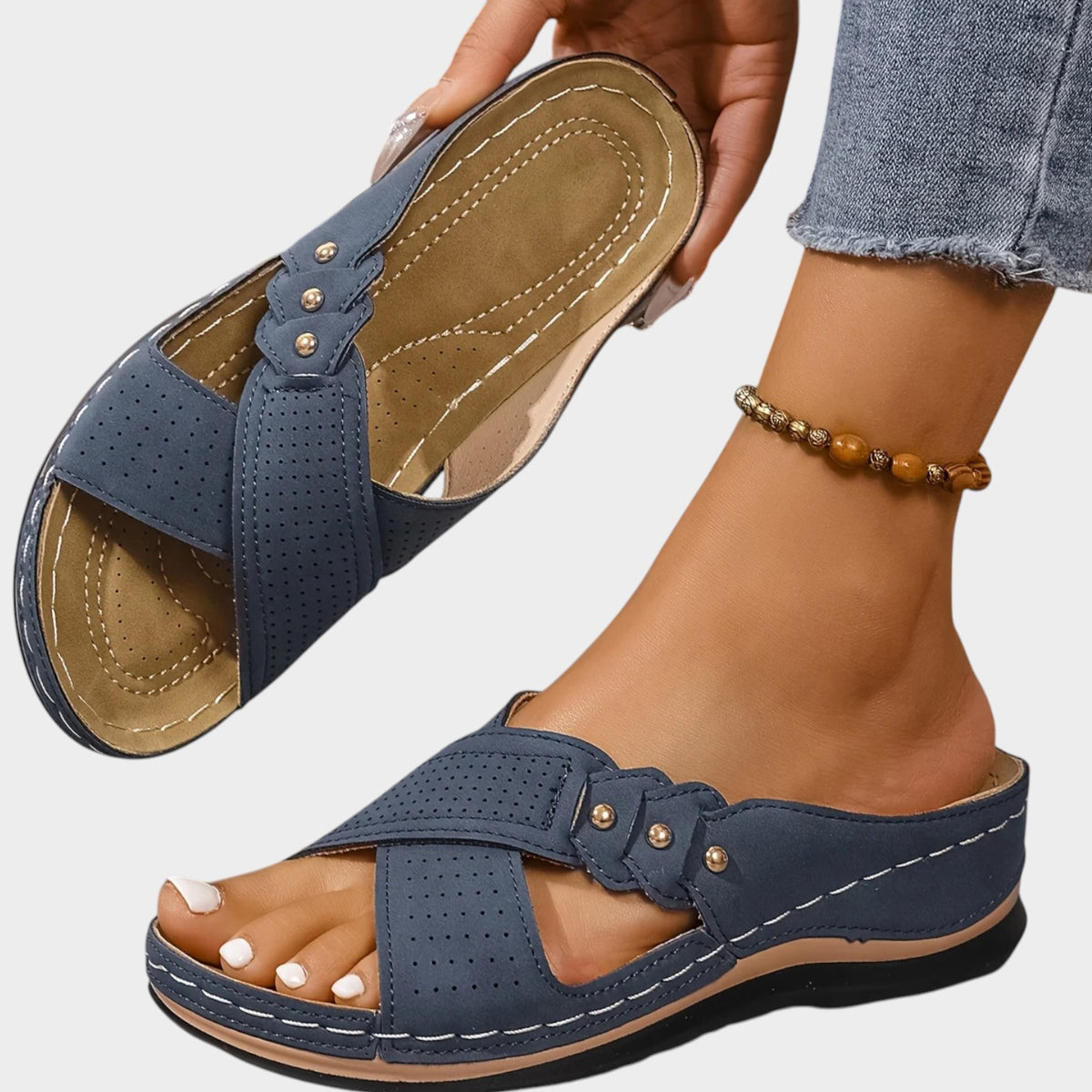 Women's Wedge Sandals with Cushioned Sole