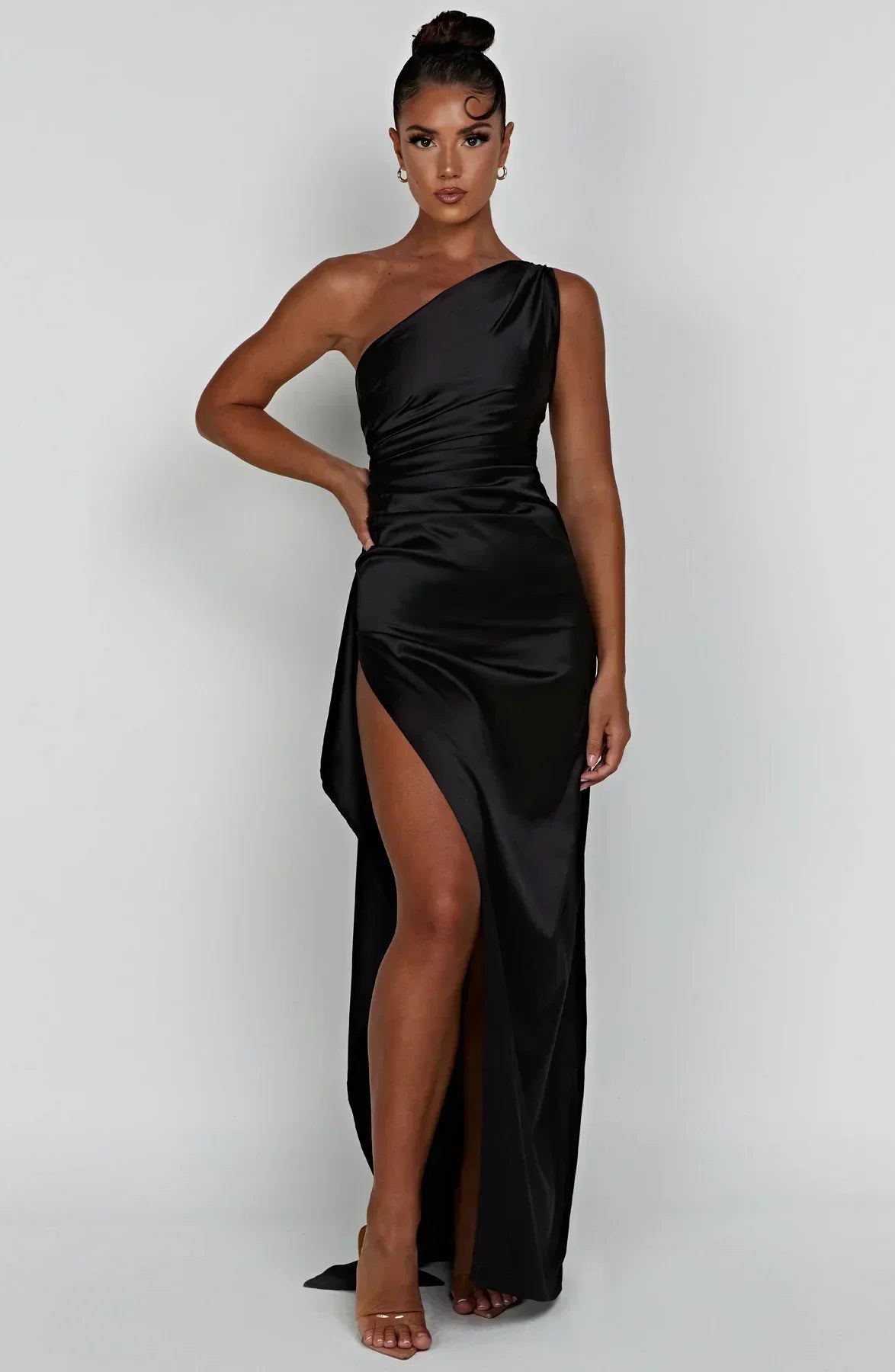 Fallon | Women's Ruched One-Shoulder Maxi Dress