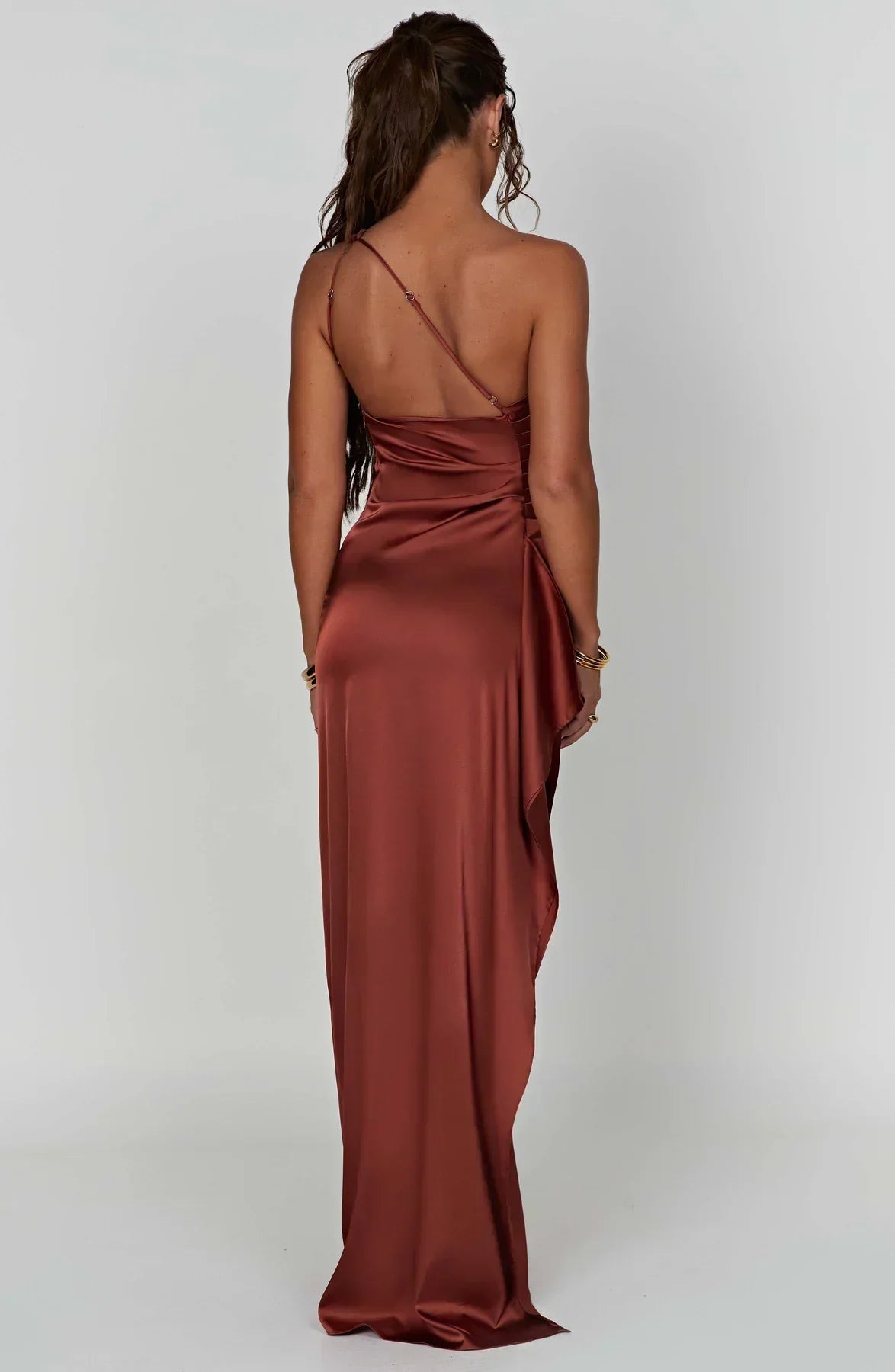 Fallon | Women's Ruched One-Shoulder Maxi Dress