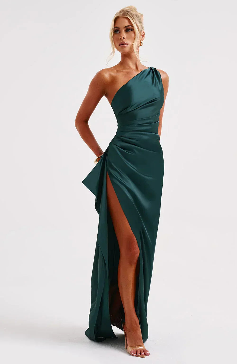 Fallon | Women's Ruched One-Shoulder Maxi Dress