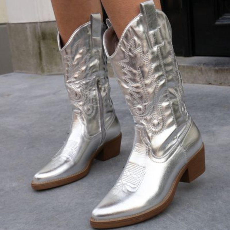 Gracie™ | Chic Metallic Western Boots