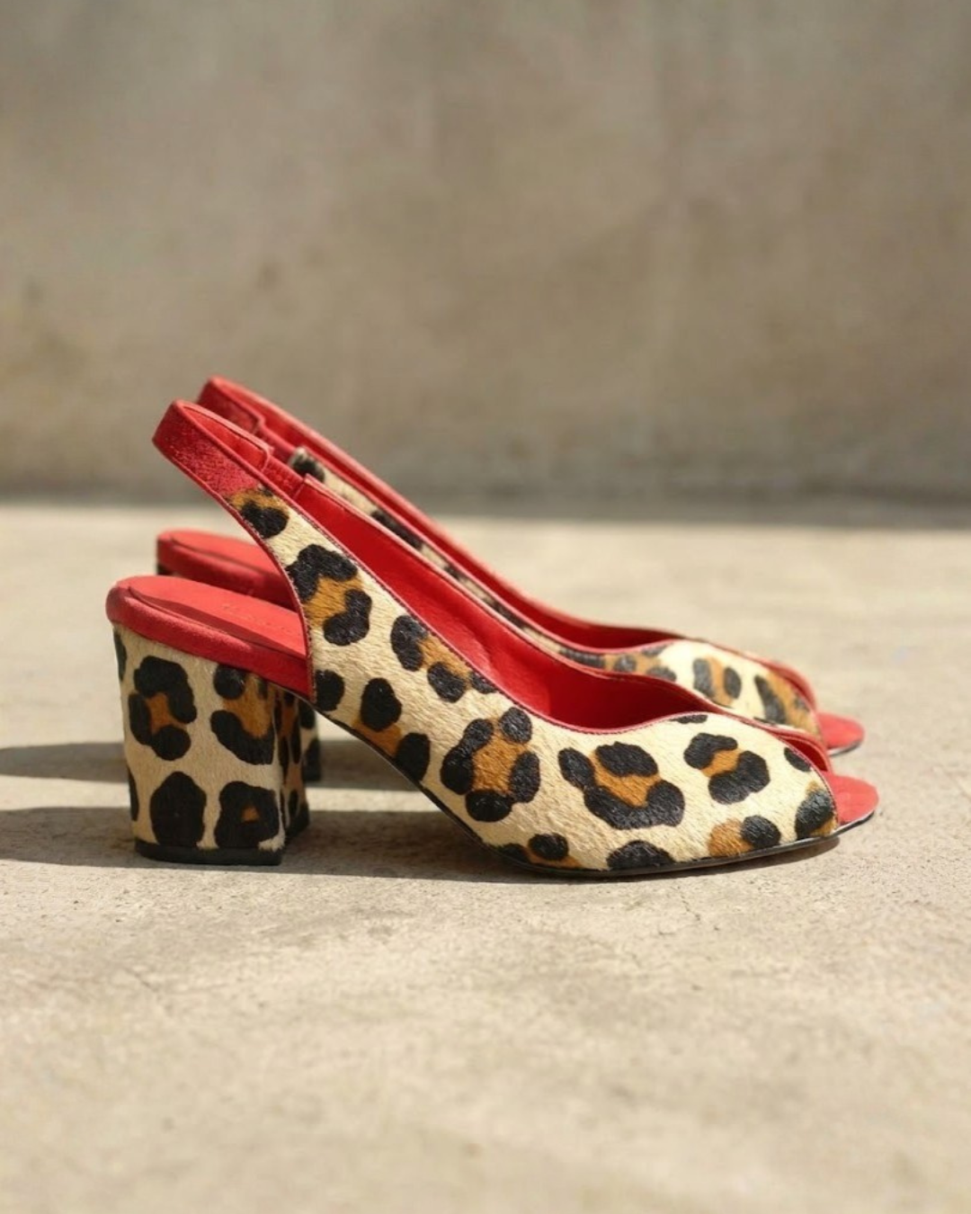 Francesca | Women's Block Heel Sandals in Leopard Print