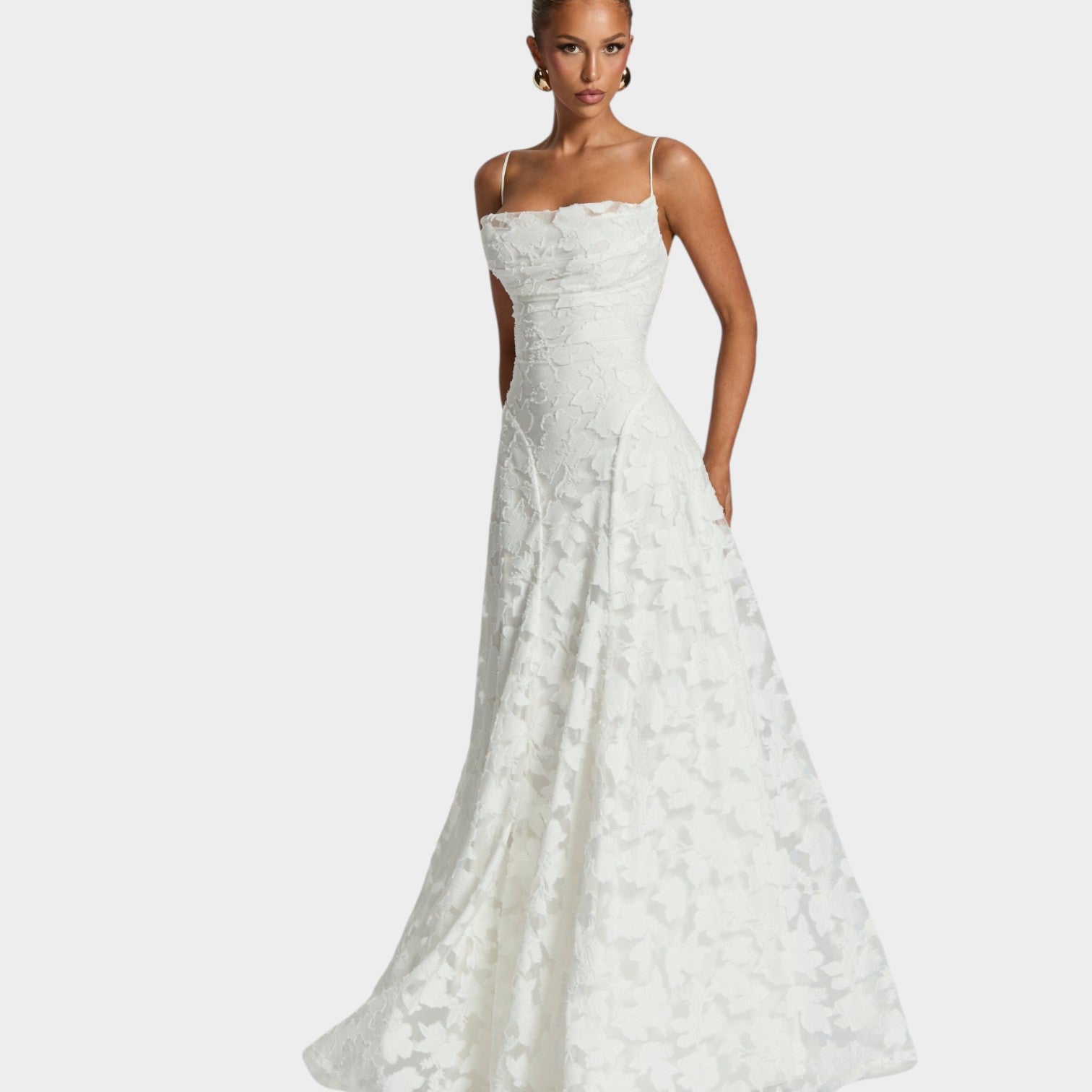 Strapless Lace Maxi Formal Dress