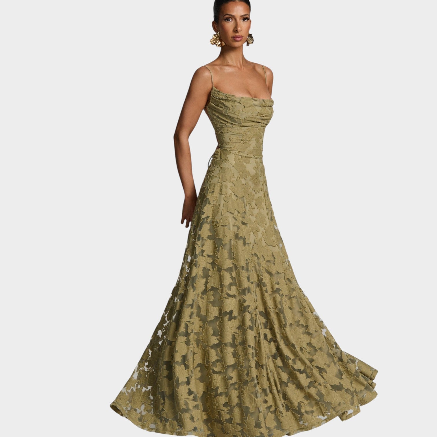 Strapless Lace Maxi Formal Dress