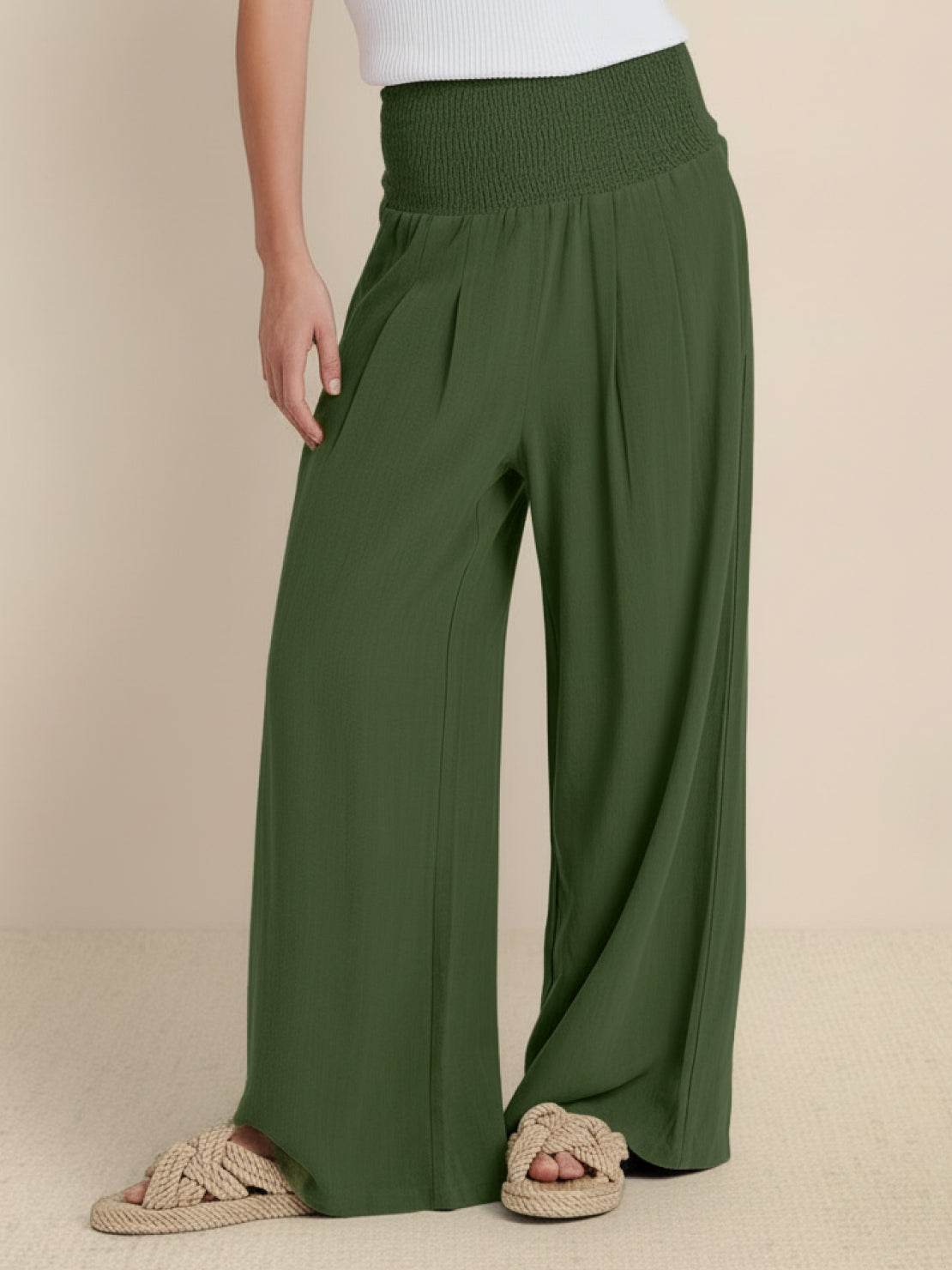 Dune | Women's High-Waisted Wide-Leg Pants with Smocked Waist