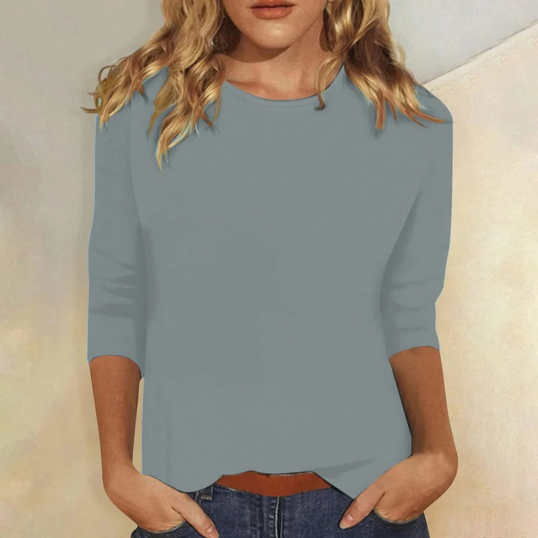 Stella | Women's Casual Crew Neck Top with 3/4 Sleeves