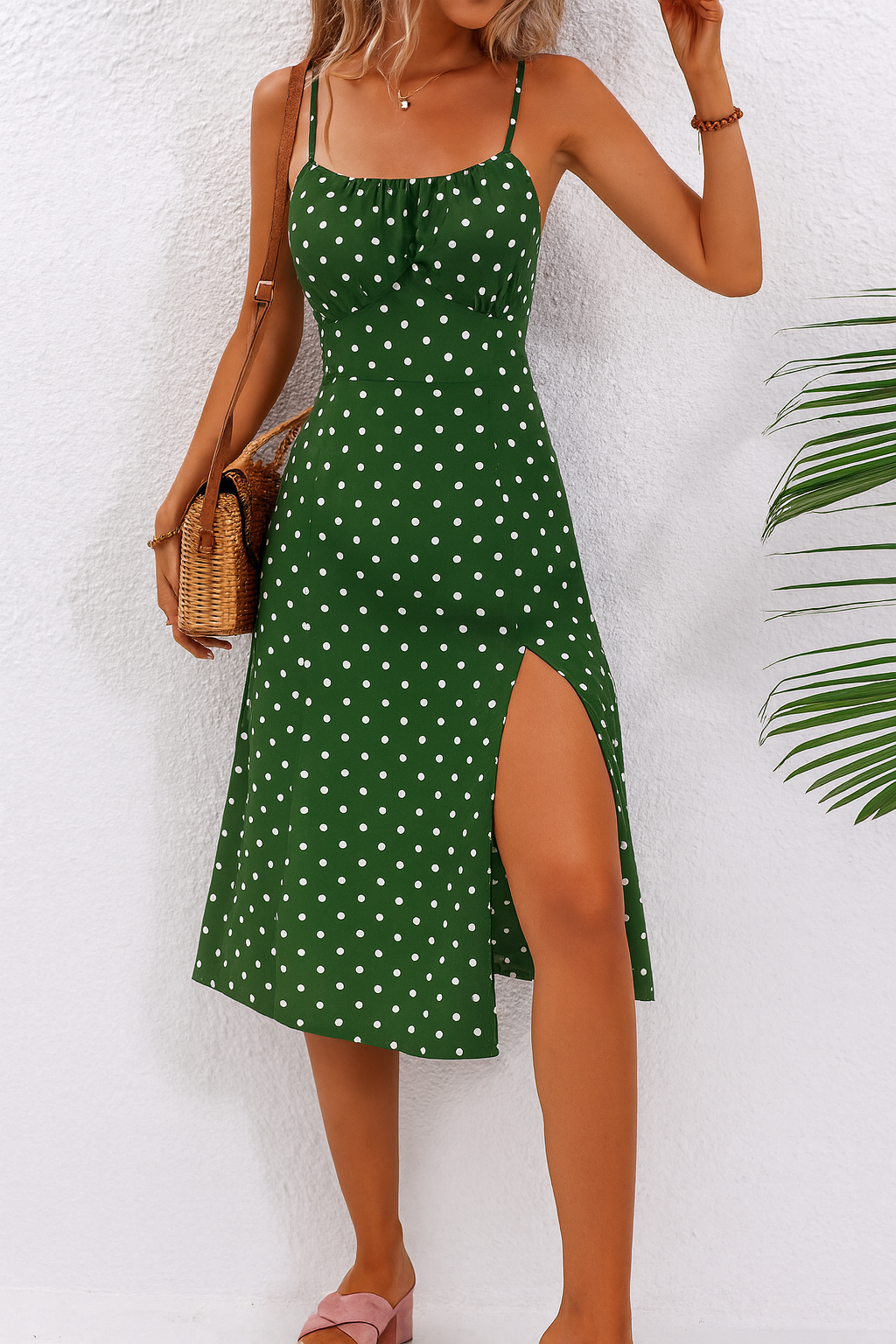 Melanie™ Polka Dot Midi Dress