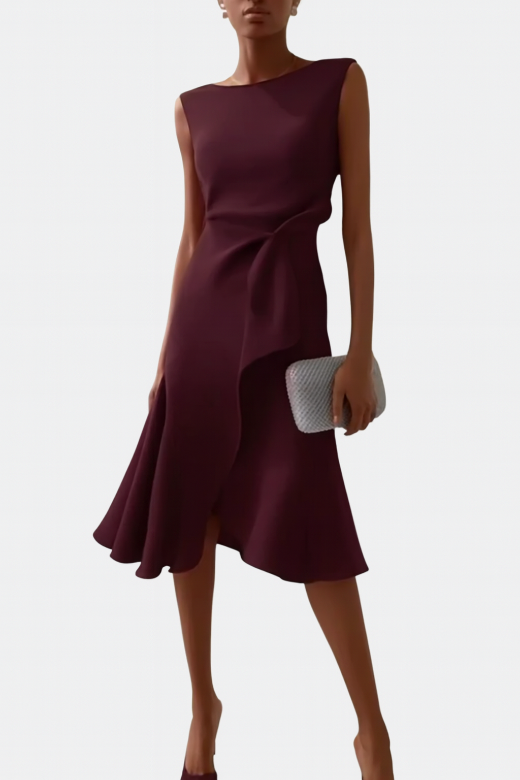 Sheila™ | Asymmetrical Draped Midi Dress