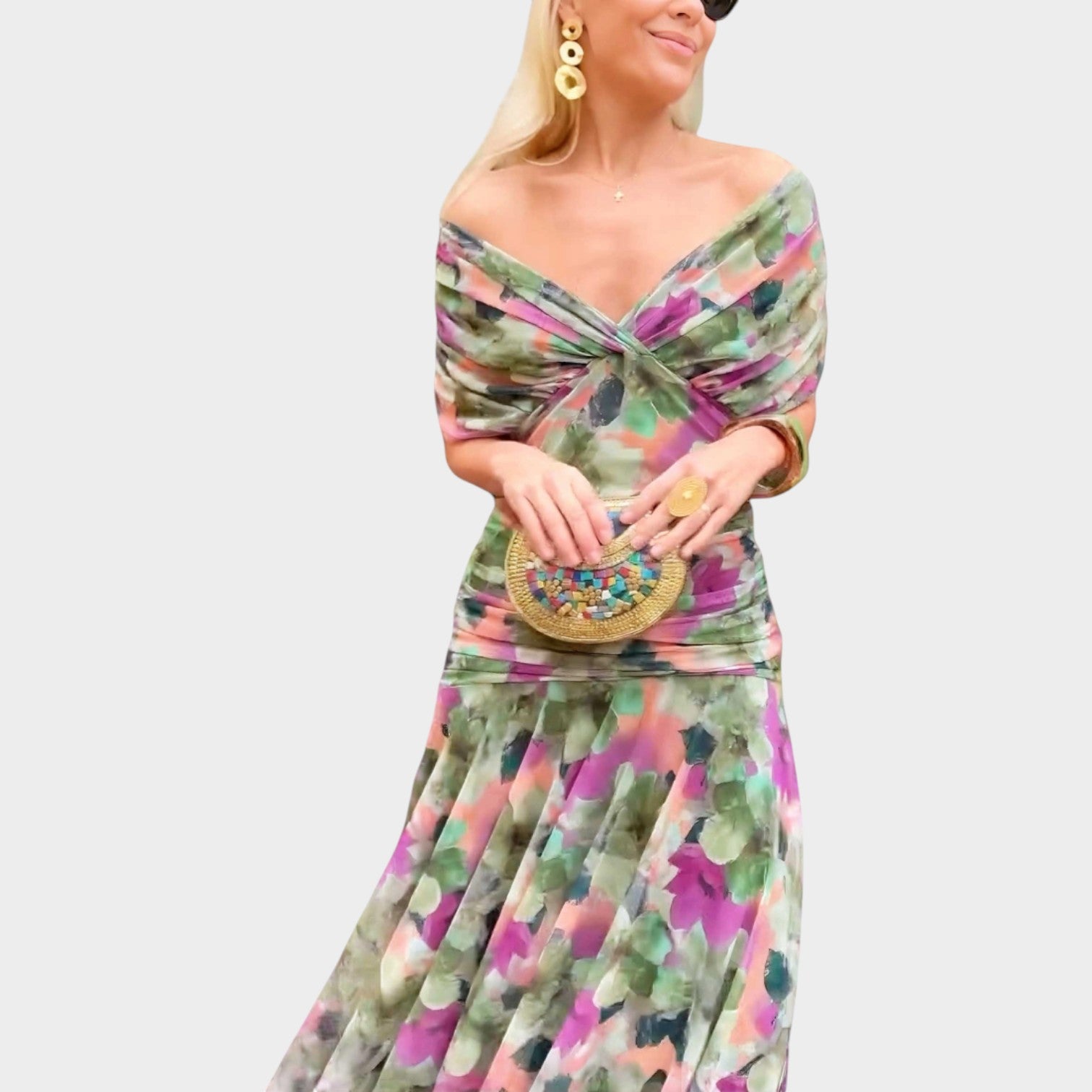 Off-Shoulder Midi Dress
