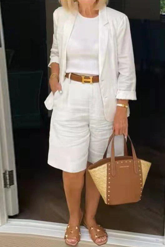 Reagan | Women's Blazer and Bermuda Shorts Two-Piece Suit Ensemble
