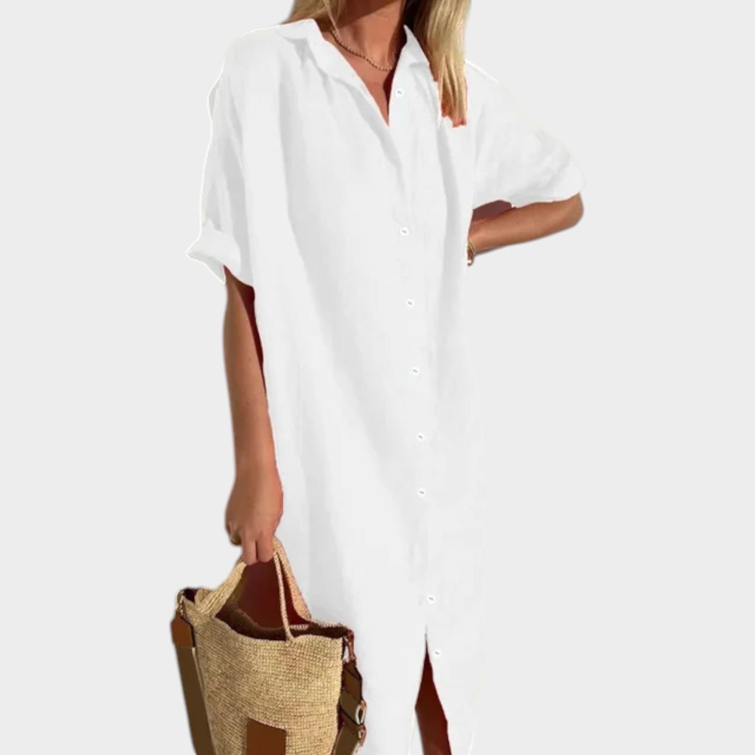 Button Front Midi Dress