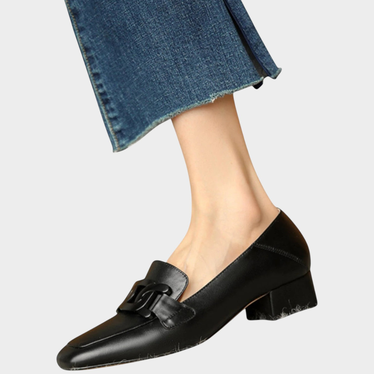 Women’s Heeled Loafers Leather Orthopedic Non-Slip