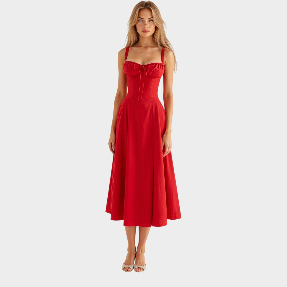 Women’s Waist-Defined Dress Flowy Fabric Elegant Everyday Style