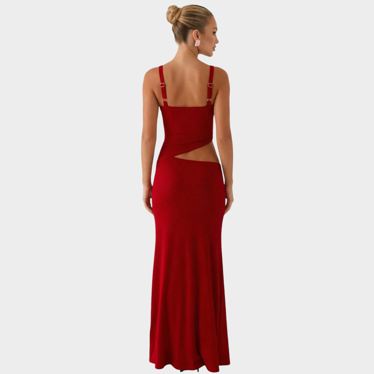 Women’s Bodycon Maxi Dress with Front Cut-Out and Asymmetric Waist