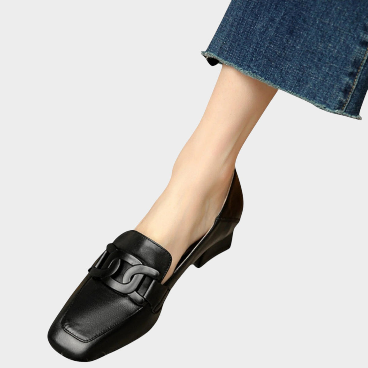Women’s Heeled Loafers Leather Orthopedic Non-Slip