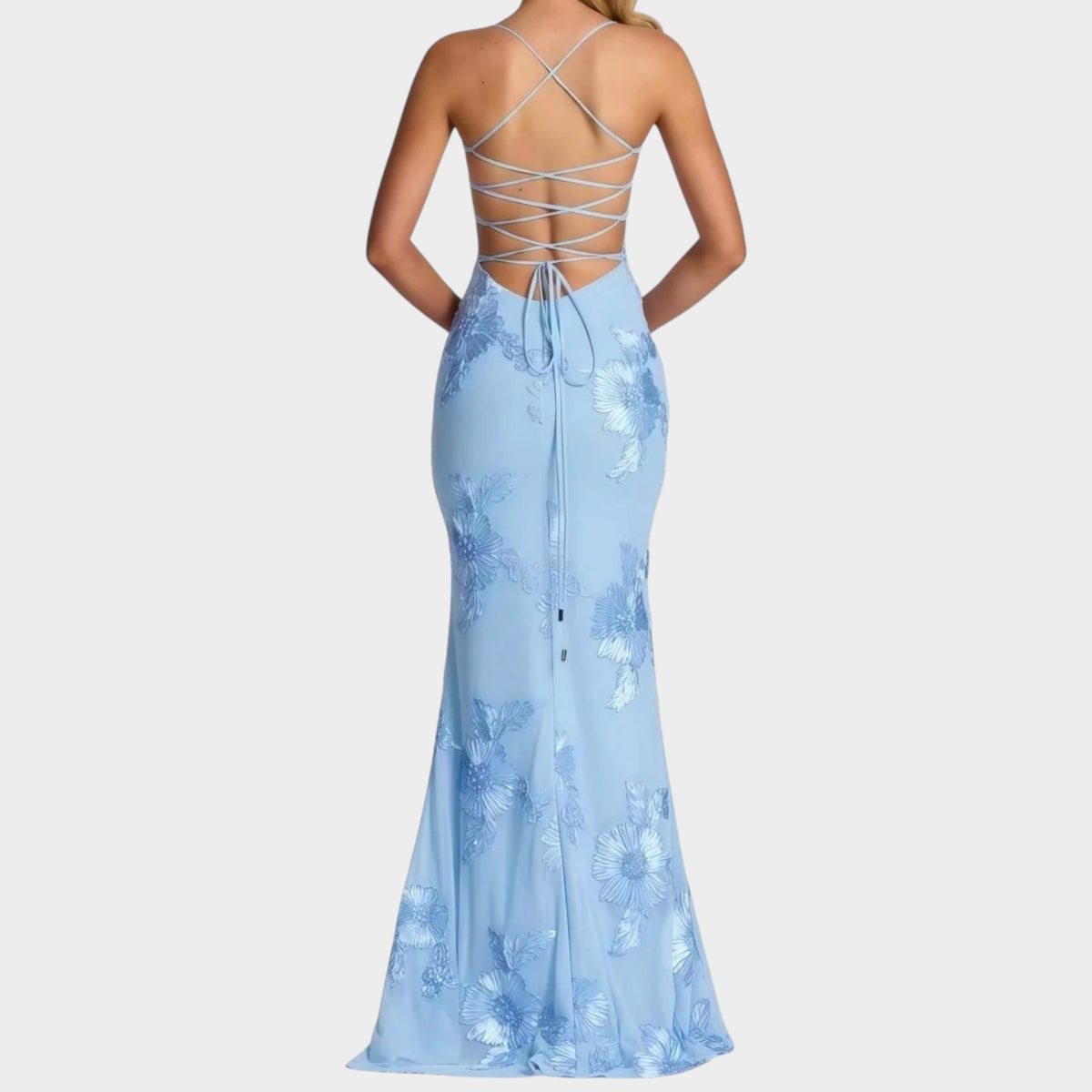 Women’s Floral Embroidered Maxi Dress with Spaghetti Straps and Sweetheart Neckline