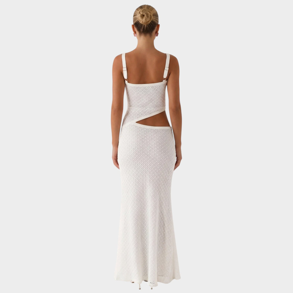 Women’s Bodycon Maxi Dress with Front Cut-Out and Asymmetric Waist