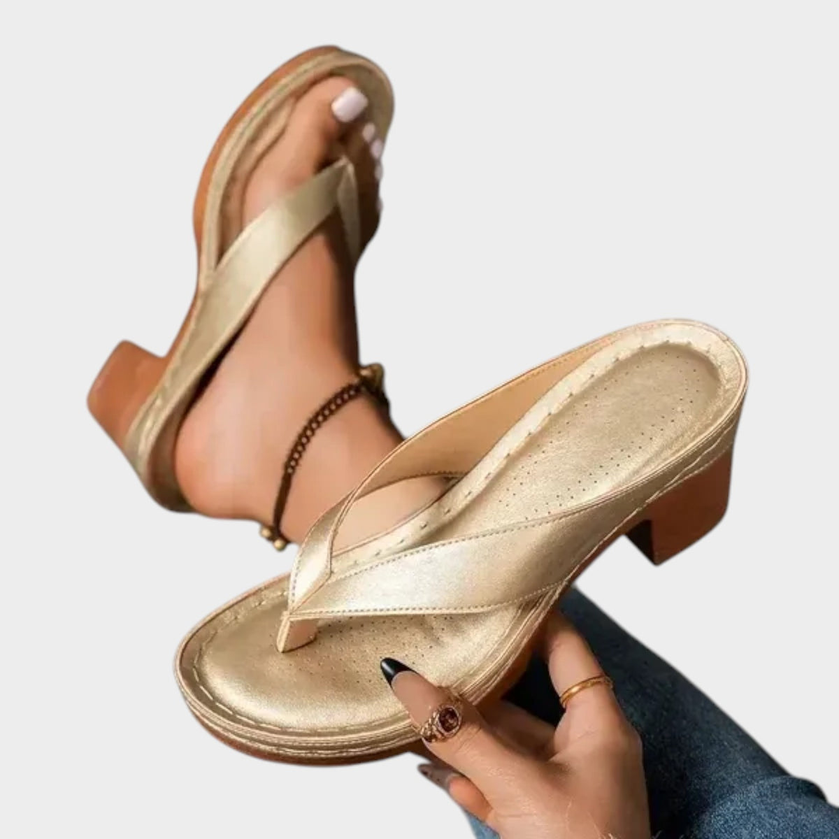 Women’s Sandals Ergonomic Footbed Low Heel Non-Slip Sole