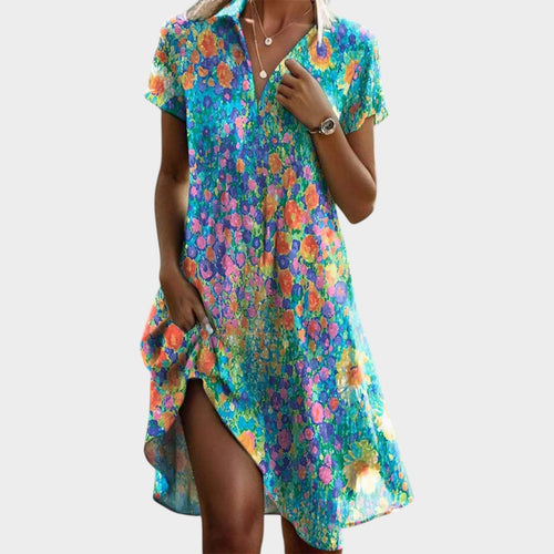 Women’s Midi Dress Relaxed Fit Floral Print Flowing