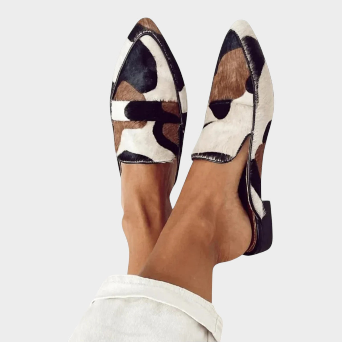 Women’s Loafers Abstract Print Slip-On Flat Shoes