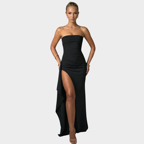 Women’s Strapless Maxi Dress Ruched Detail