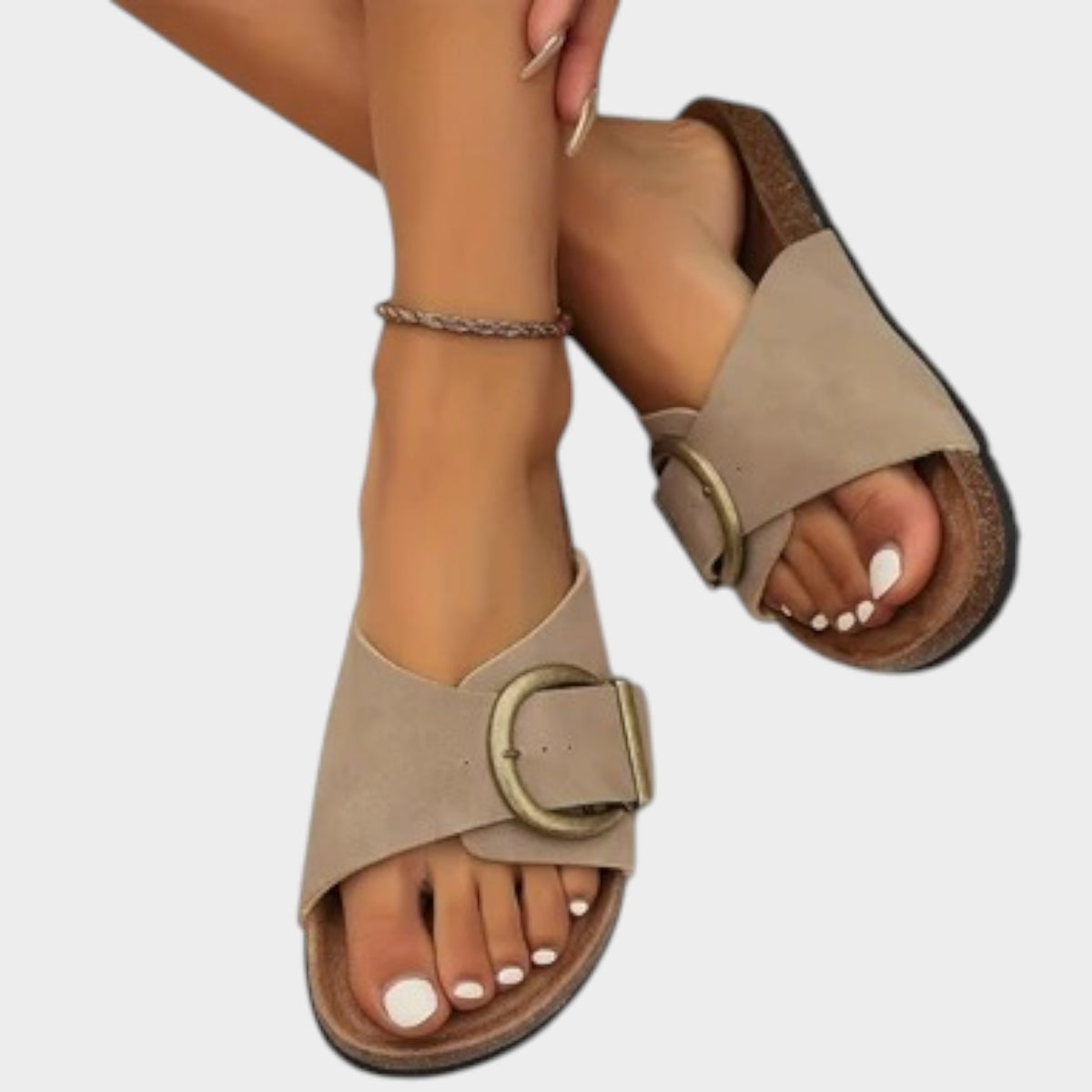 Women’s Slide Sandals Cushioned Footbed Slip-On Supportive Sole