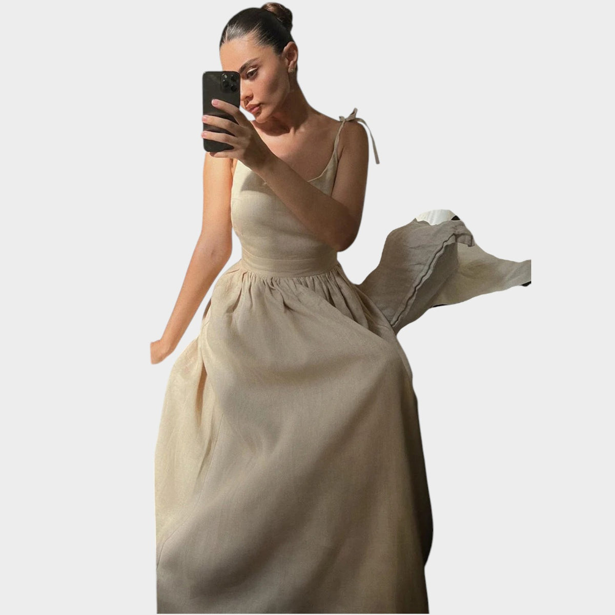 Women’s Sleeveless Maxi Dress with V-Neck and Open Back