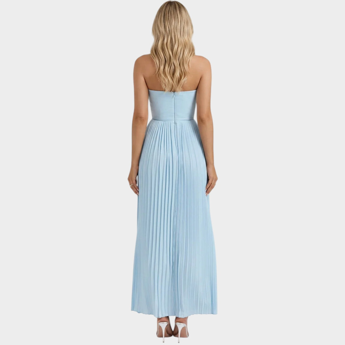 Women’s Strapless Pleated Maxi Dress