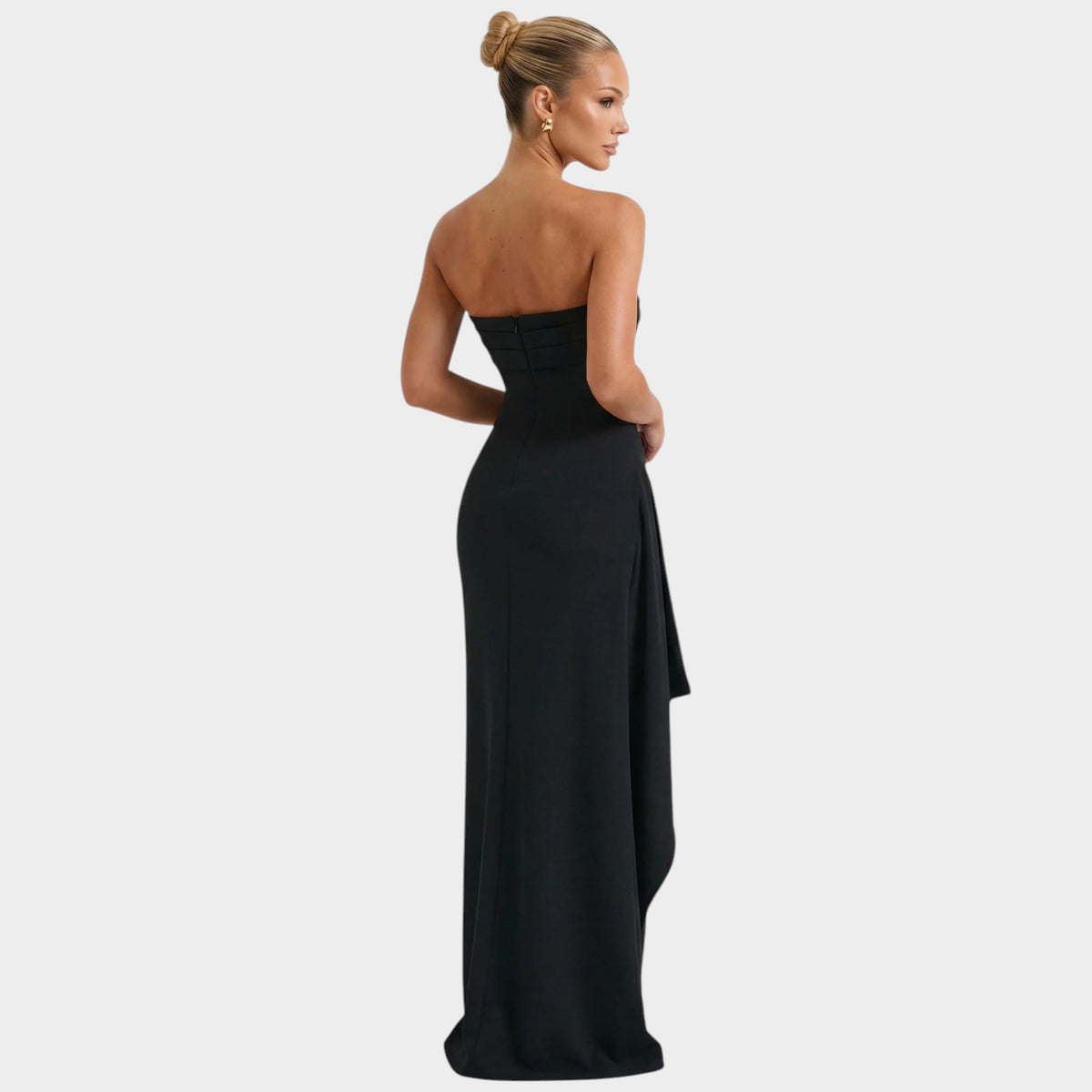Women’s Strapless Maxi Dress Ruched Detail