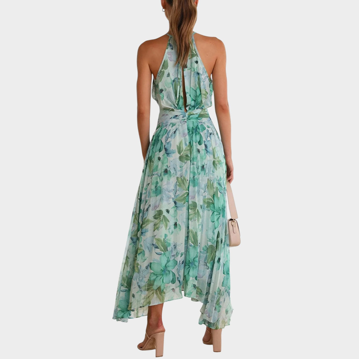 Women’s Halter Neck Maxi Dress with Flowing Silhouette