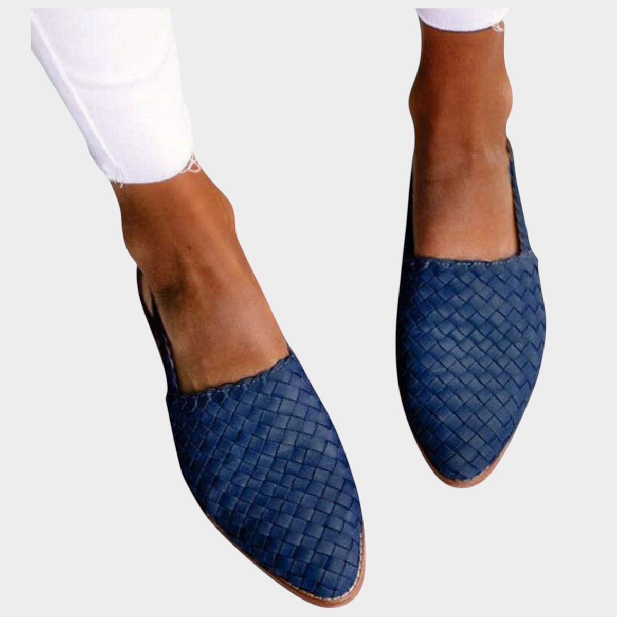 Women’s Woven Sandals Slingback Pointed Toe Flat Sole