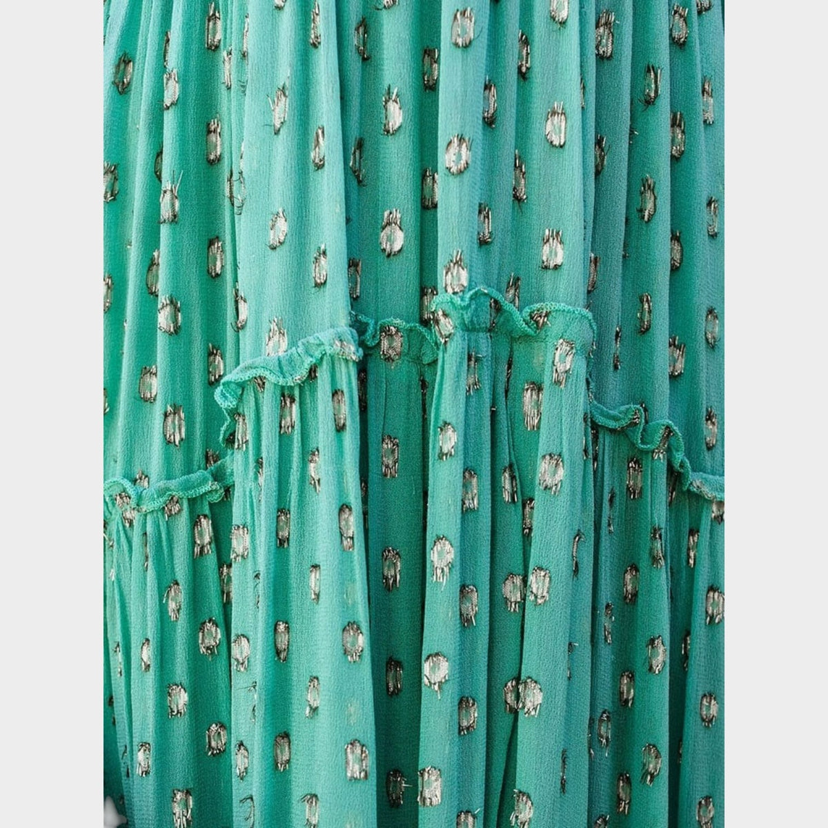 Women’s Floral Maxi Dress with V-Neck, Spaghetti Straps and Tiered Skirt