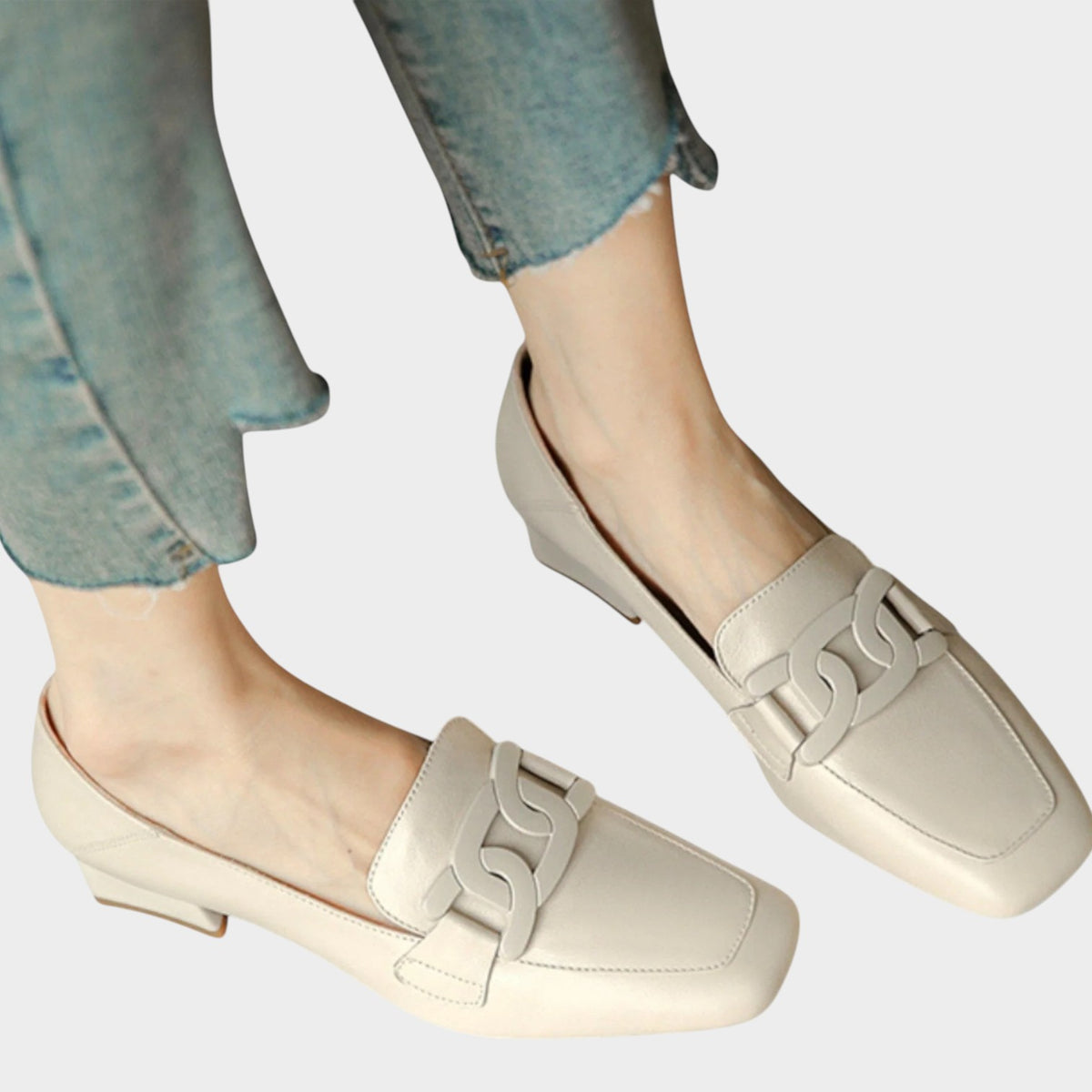 Women’s Heeled Loafers Leather Orthopedic Non-Slip