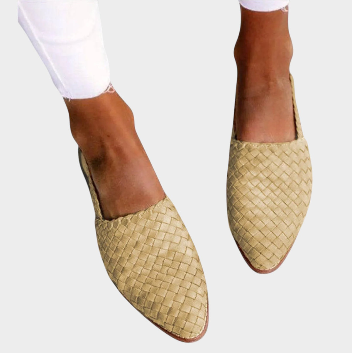 Women’s Woven Sandals Slingback Pointed Toe Flat Sole