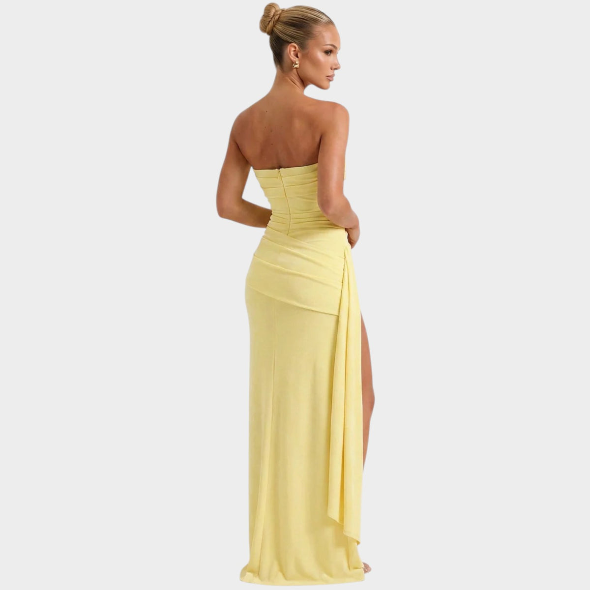 Women’s Strapless Maxi Dress Ruched Detail