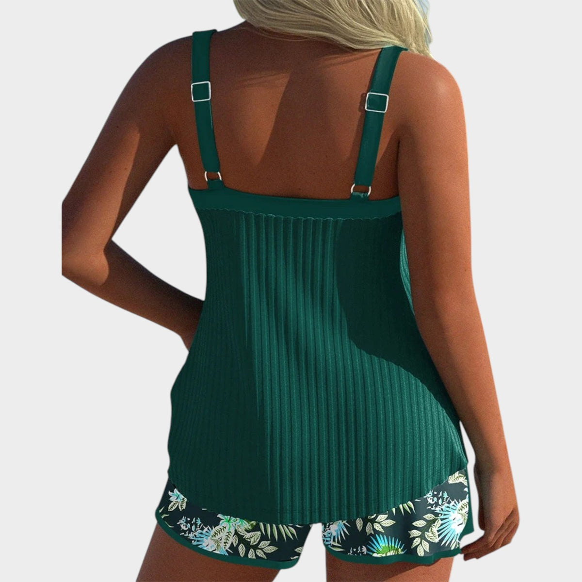 Women’s Tankini Set Floral Print Sleeveless Two-Piece Swimwear