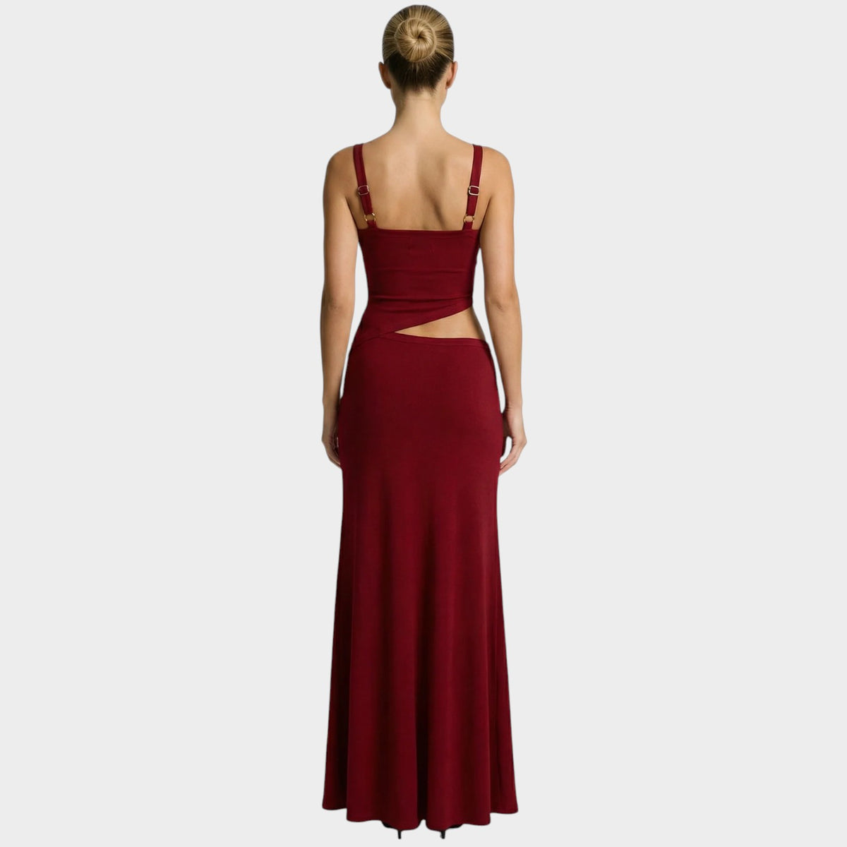 Women’s Bodycon Maxi Dress with Front Cut-Out and Asymmetric Waist