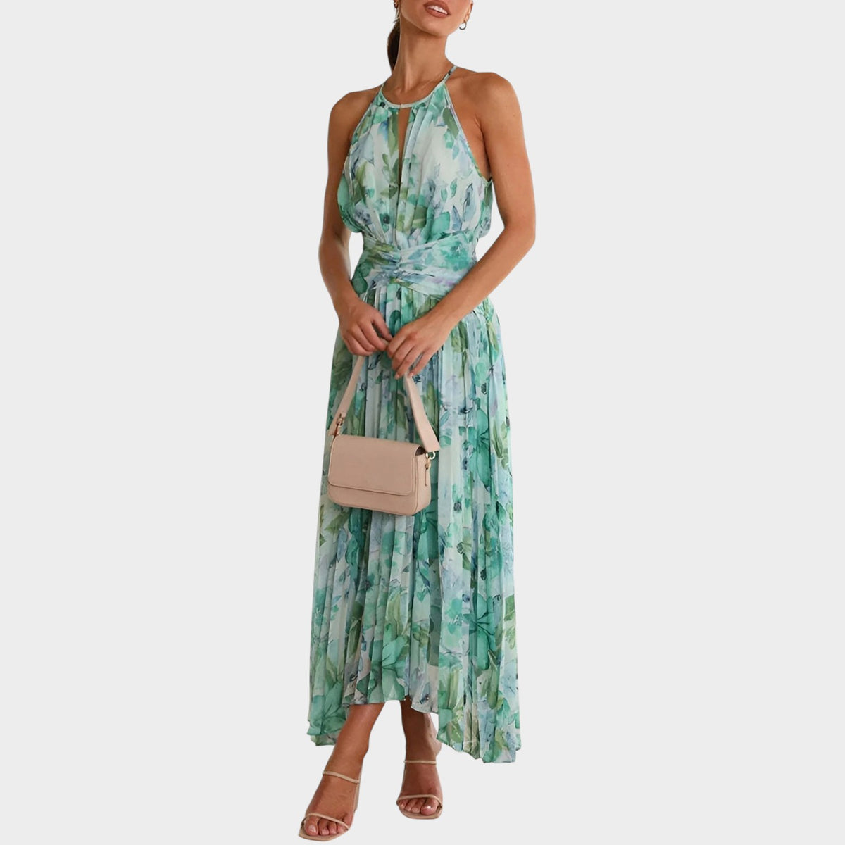Women’s Halter Neck Maxi Dress with Flowing Silhouette