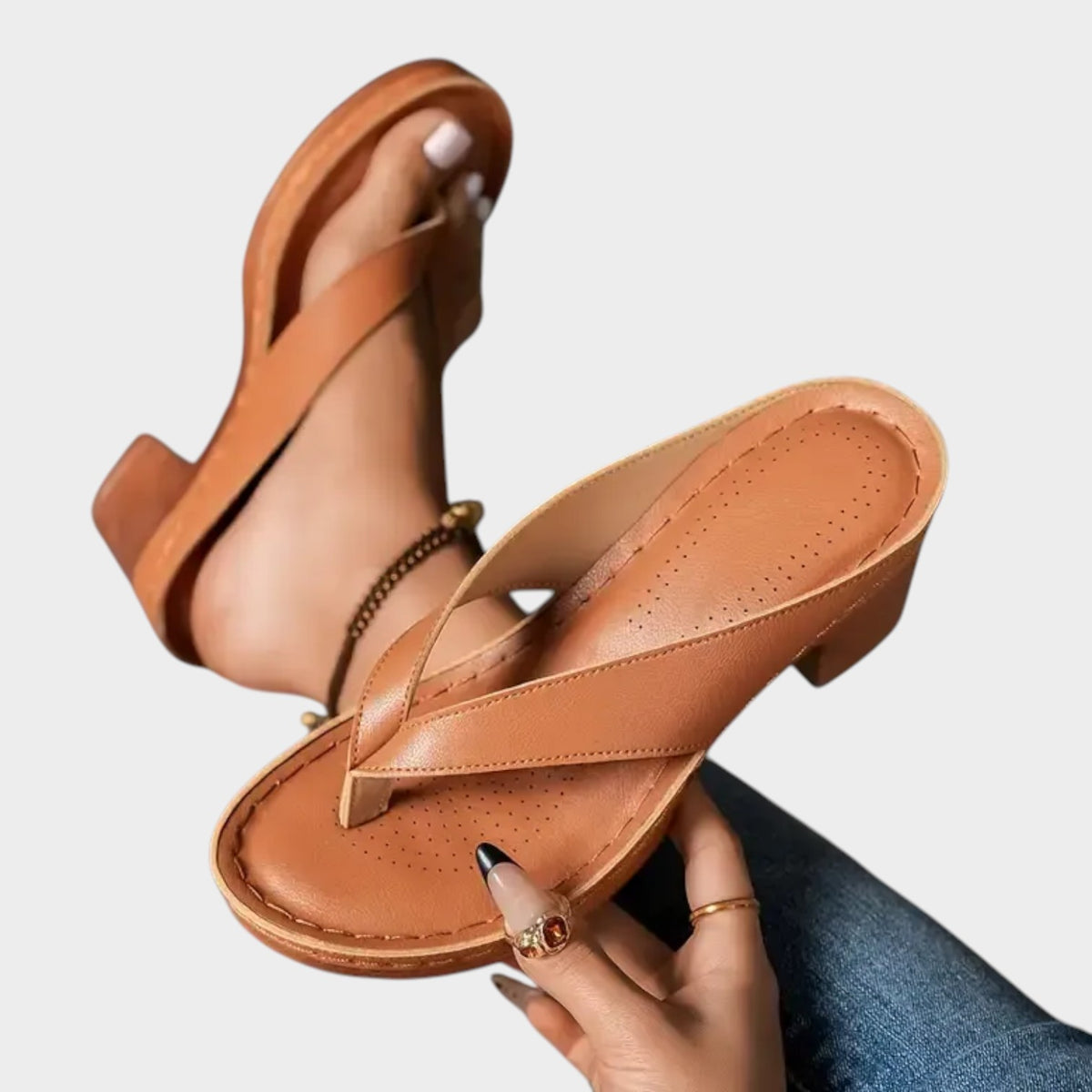 Women’s Sandals Ergonomic Footbed Low Heel Non-Slip Sole