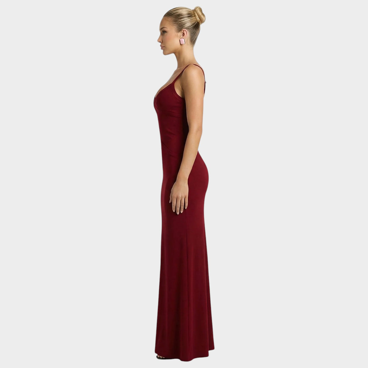 Women’s Bodycon Maxi Dress with Front Cut-Out and Asymmetric Waist