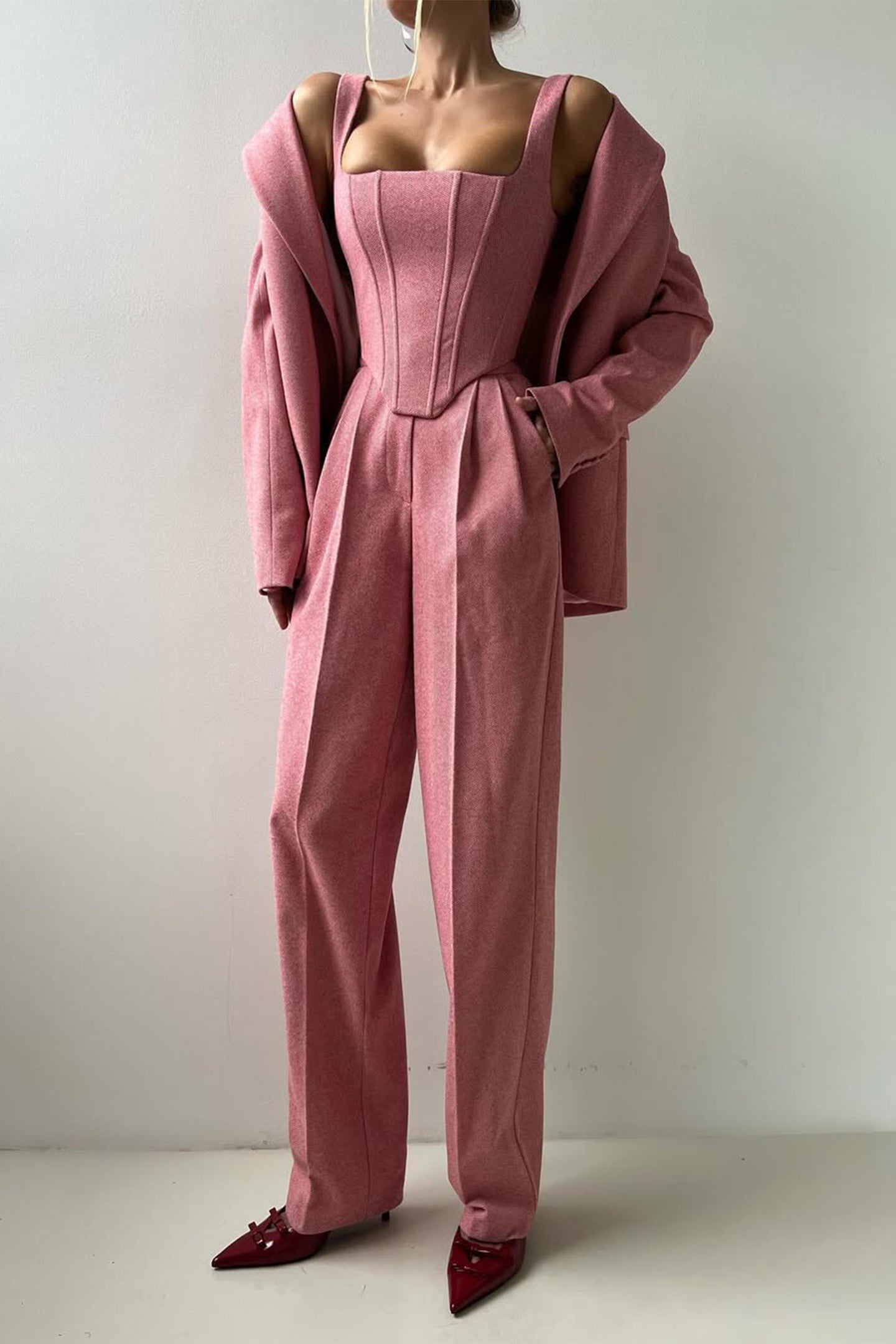 Imogen | Women's Three-Piece Herringbone Suit Set