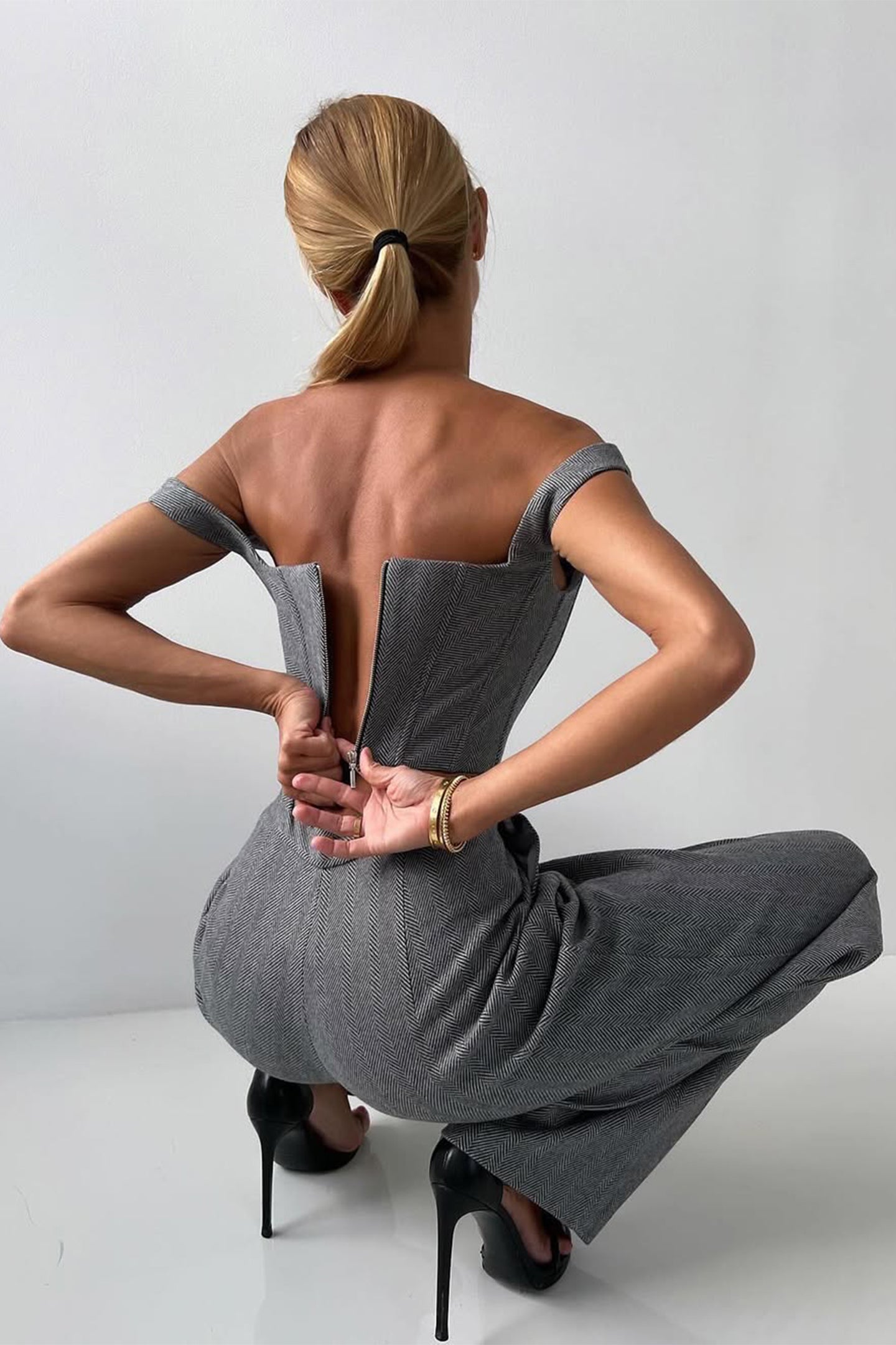 Imogen | Women's Three-Piece Herringbone Suit Set
