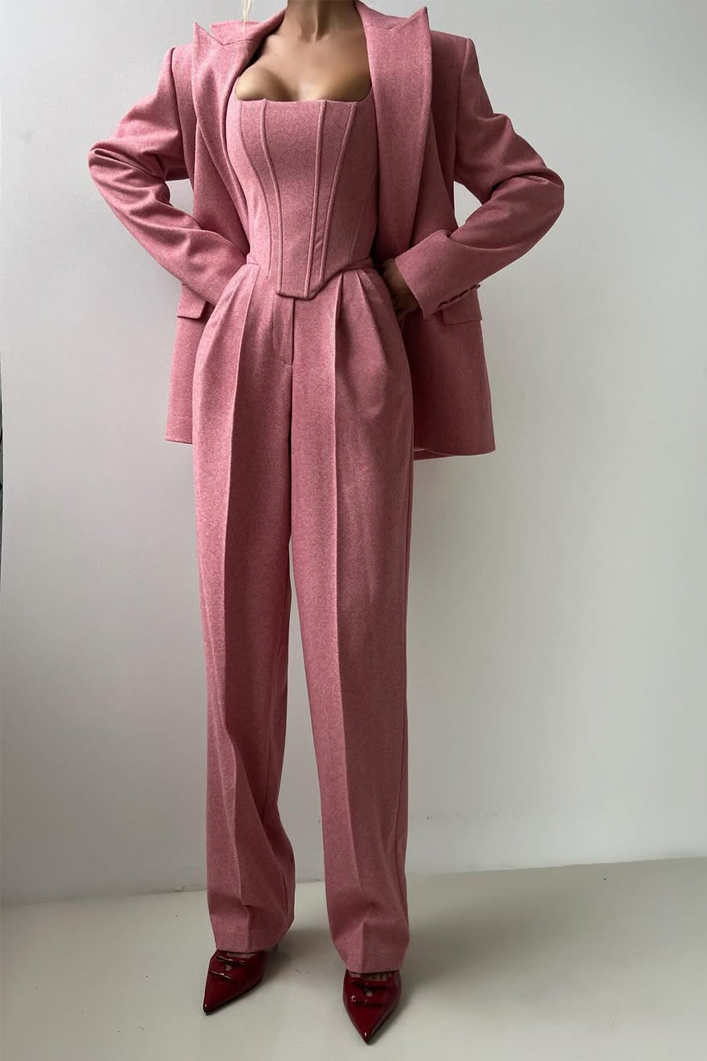 Imogen | Women's Three-Piece Herringbone Suit Set