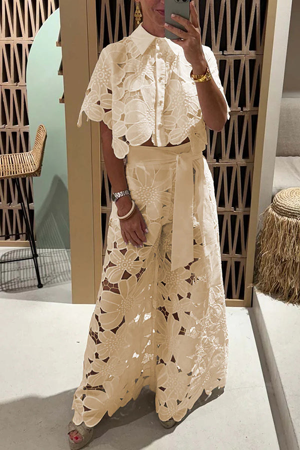 Isadora | Women's Ruffled Maxi Dress with Eyelet Detail